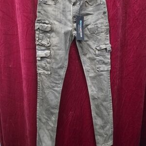 Serenede Men's Stylish Gray Cargo Pants